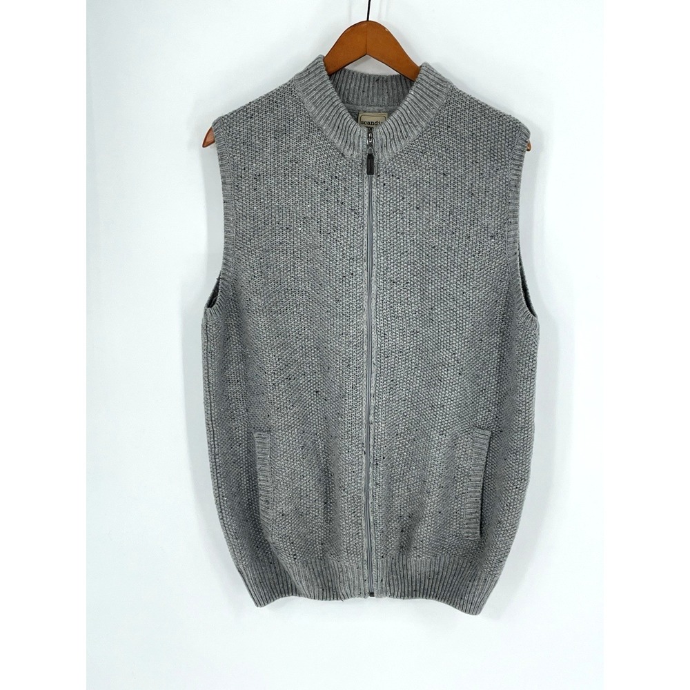 Scandia Woods Womens Large Vest Gray Full Zip Front‎ Pockets